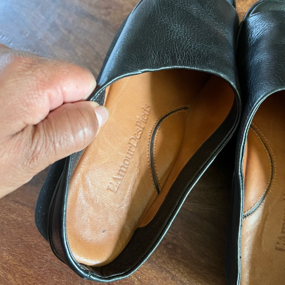 L'AmourDesPieds slip on platform black sandal size 8m - Picture 9 of 10